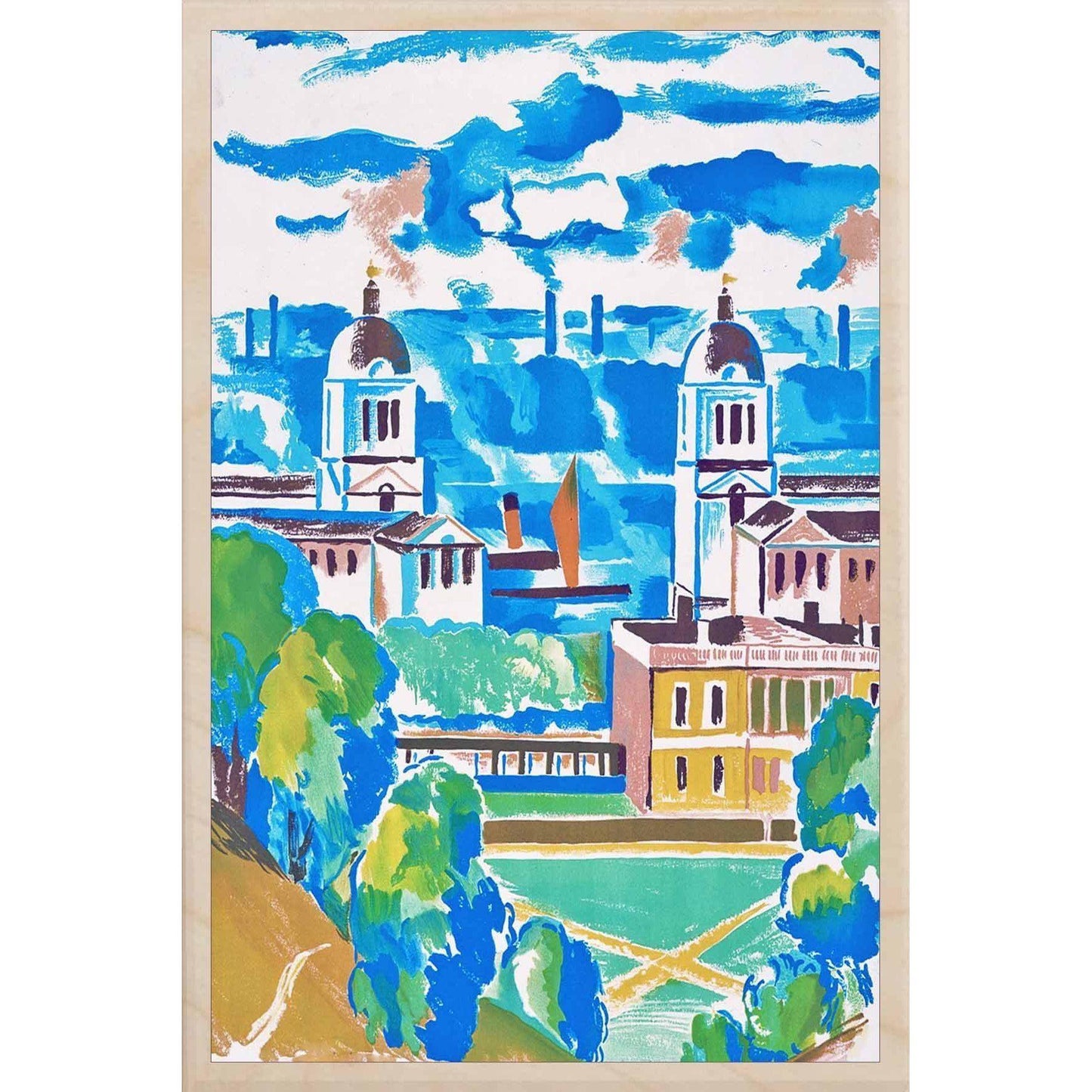 Greenwich View Wooden Postcard