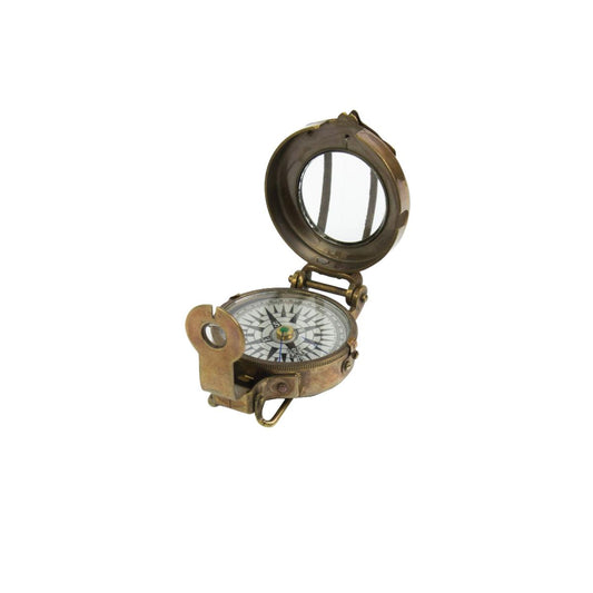 Brass Field Compass, Antique Finish