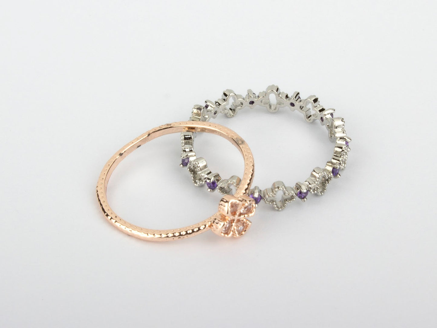 Gold & Purple Ring Set