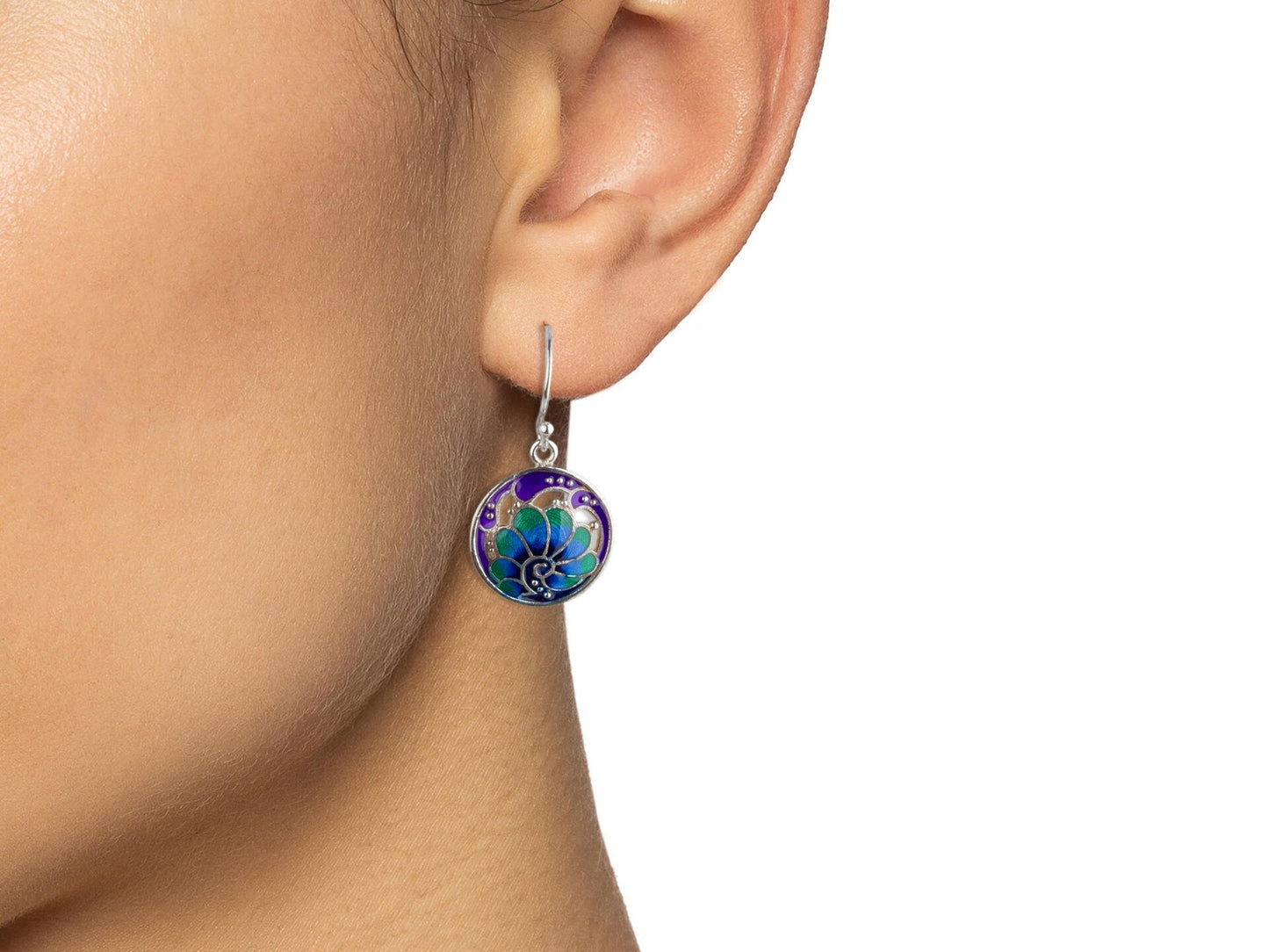 Flower Disc Earrings