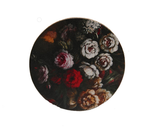 Floral Blooms Round Compact Pocket Mirror