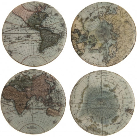 Round World Map Coasters