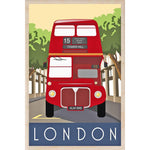 London Bus Wooden Postcard