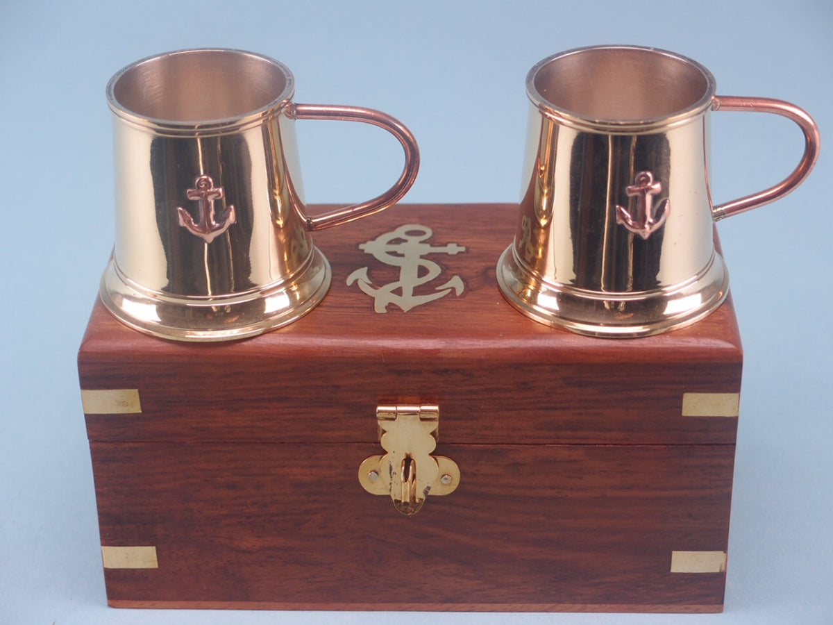 Brass Mini Tankard Set